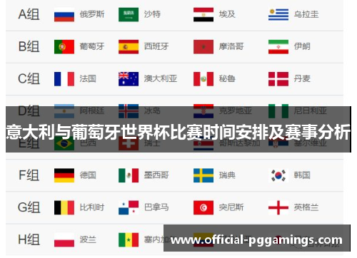意大利与葡萄牙世界杯比赛时间安排及赛事分析